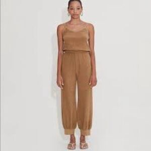 Suzie Kondi Teddy Tan Giorgi Tank Jumpsuit in Beach Terry